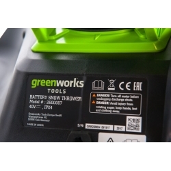 Снегоуборщик аккумуляторный Greenworks GD40ST (40V, 51 см, бесщеточный, без АКБ и ЗУ) [2600007]