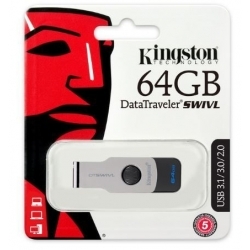 Флеш Диск Kingston 64Gb DataTraveler DTSWIVL/64GB USB3.0 серебристый/черный